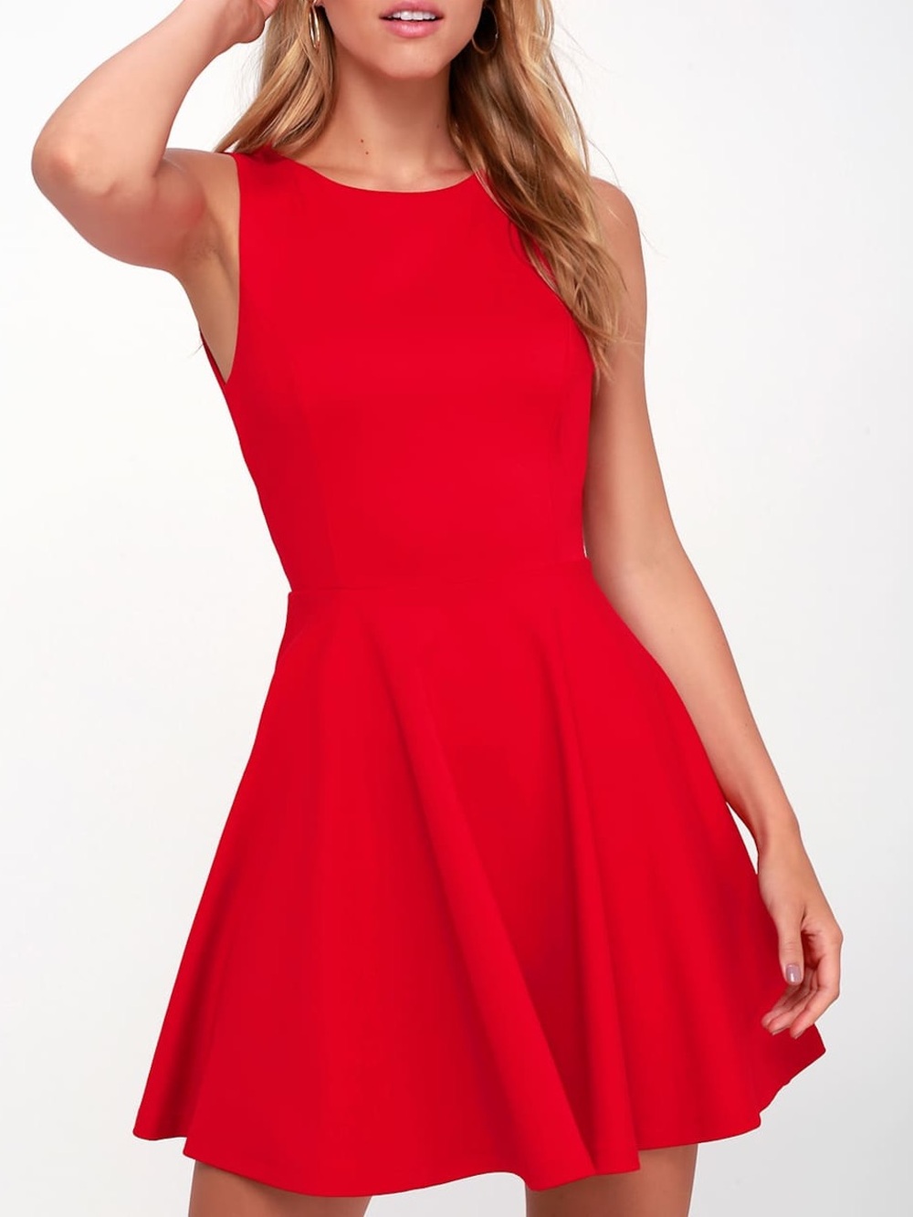 NWT LULU'S red skater dress mini backless XS
